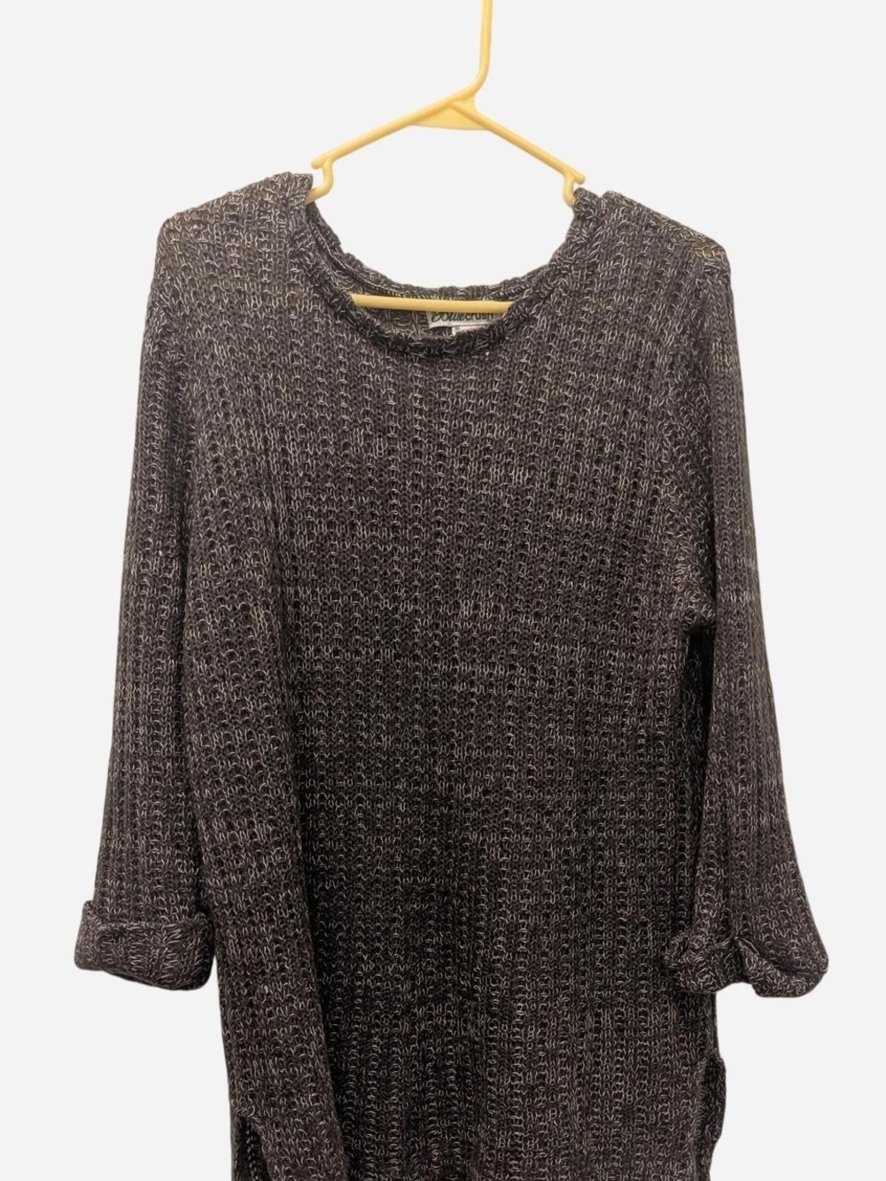 Cozy Marled Dark Gray Crewneck Sweater
